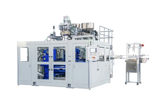 Buy Blue Double Station Blow Moulding Machine 18M³/h Cooling Water Consumption online manufacture